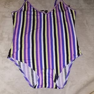 Rainbow striped bodysuit